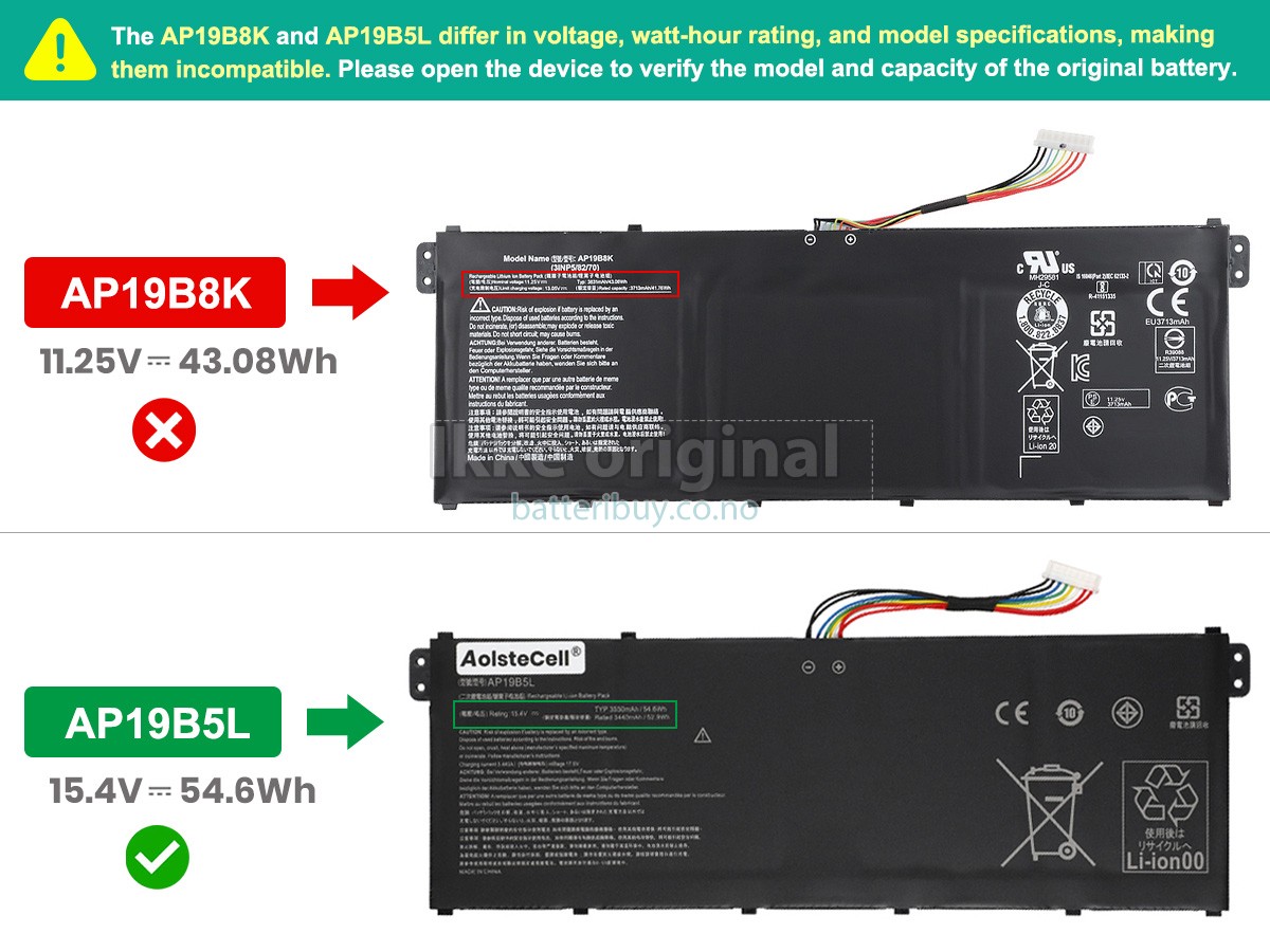 Acer Aspire 3 A315-58G-35N8 batteri