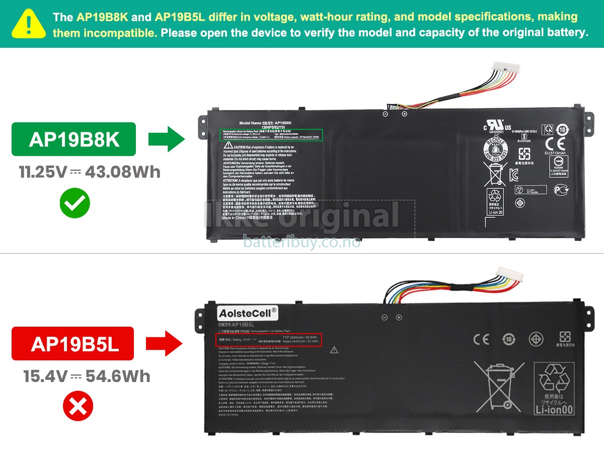 Acer Aspire 3 A315-58G-35N8 batteri