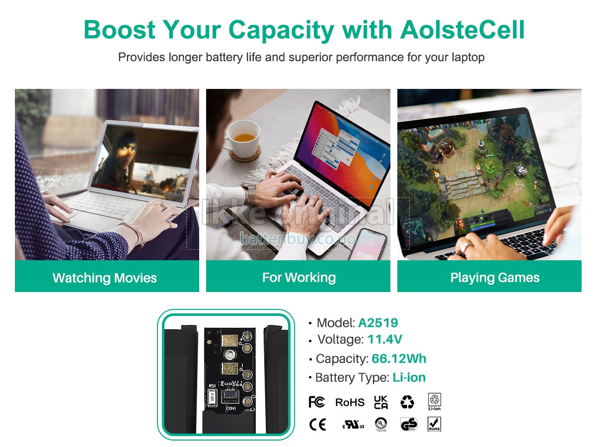 Apple MacBook Pro 14-inch M1 Pro 2021 A2442 EMC 3650 batteri