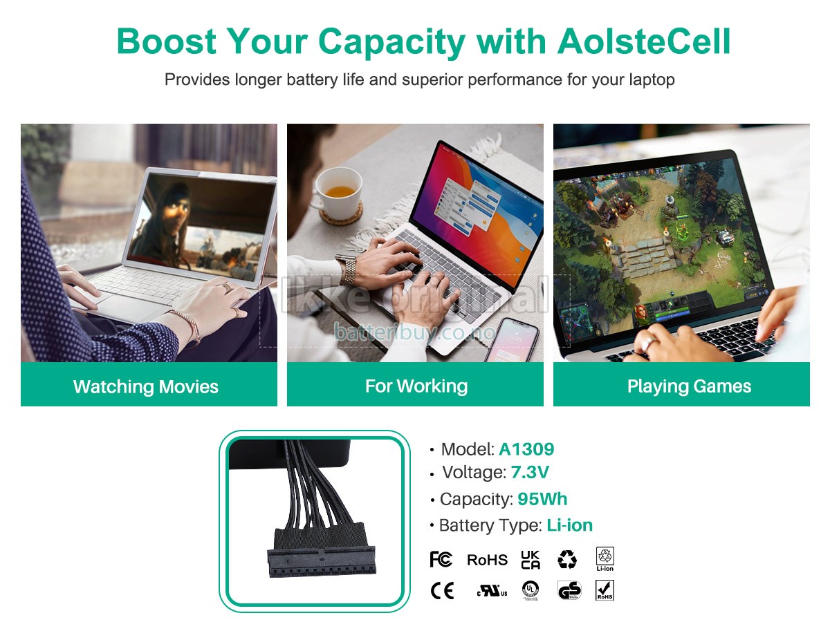 Apple MacBook Pro Core 2 DUO 2.8GHZ 17 inch A1297(EMC 2329*) batteri