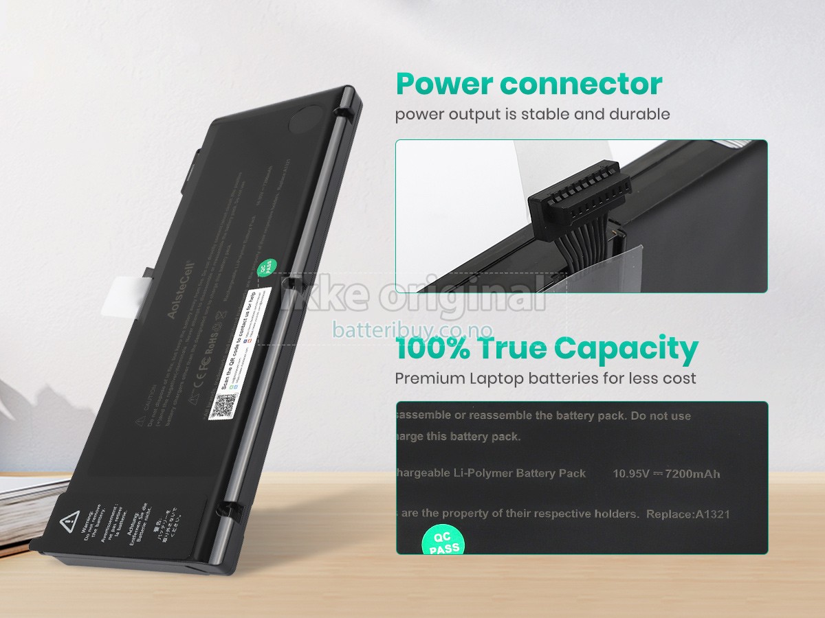 Apple MacBook Pro Core 2 DUO 2.66GHZ 15.4 inch A1286(EMC 2325*) batteri