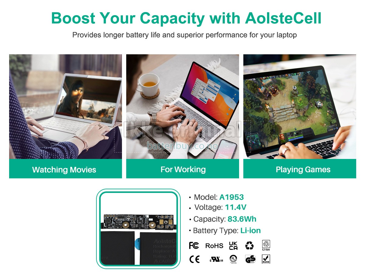 Apple MacBook Pro 15 inch TOUCH BAR A1990(2019) batteri