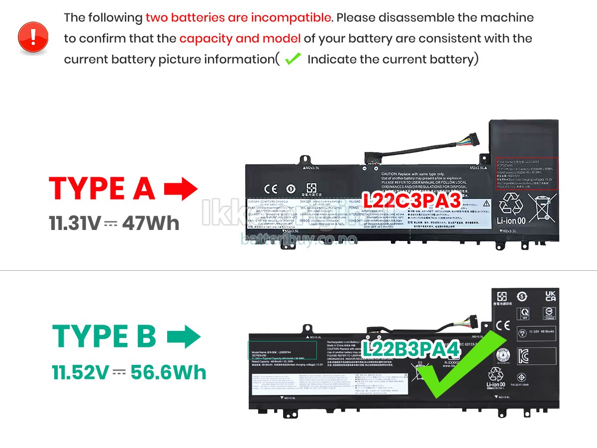 Lenovo IdeaPad SLIM 5 14ABR8-82XE000DTW batteri