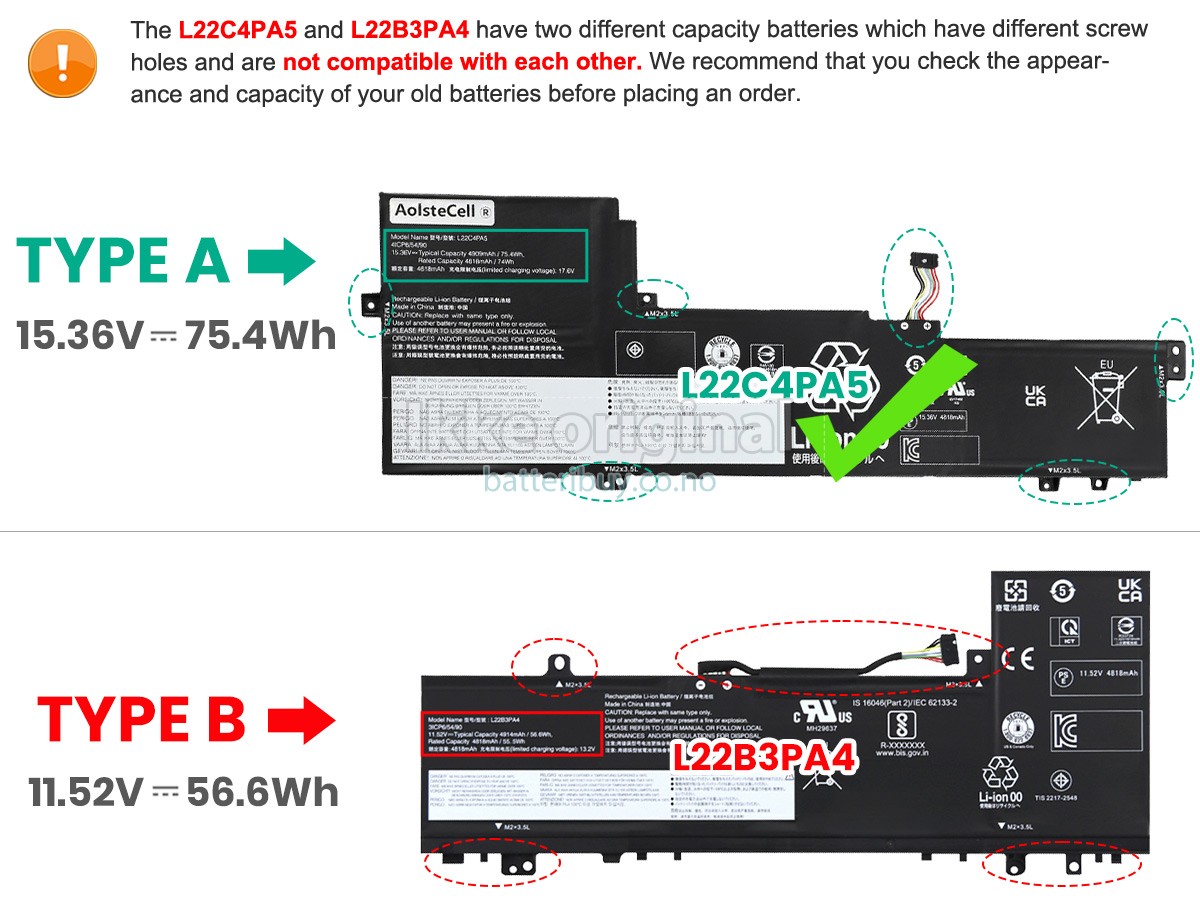 Lenovo IdeaPad SLIM 5 16IRL8-82XF0089JP batteri