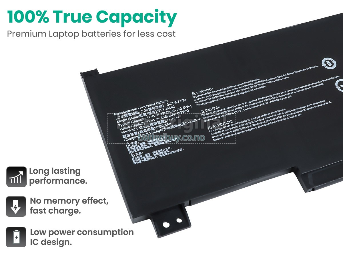 MSI PRESTIGE 14 A12UC-238KH batteri